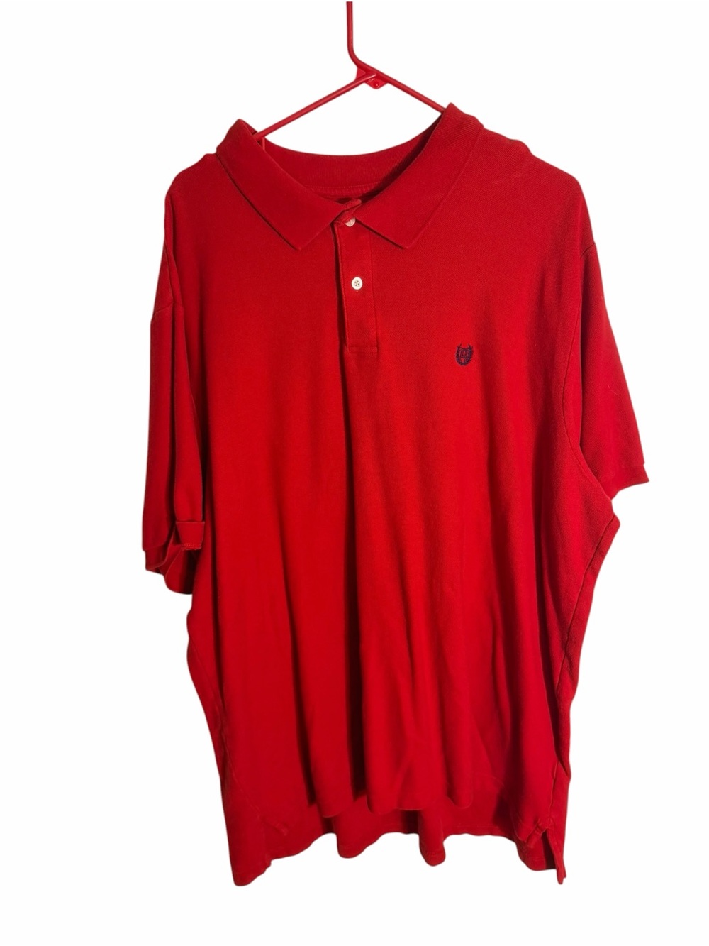 Chaps Men's Red Polo Shirt with Subtle Crest